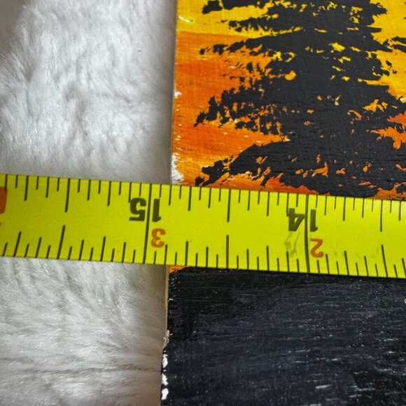 Sunset Forest Silhouette Acrylic Painting On Wood Panel by Pencil to Paint - Picture 6 of 7